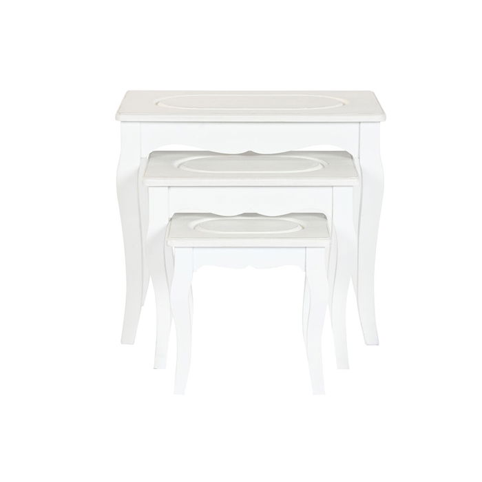 Table d'appoint Home ESPRIT Blanc Gris clair 53 x 35 x 47 cm
