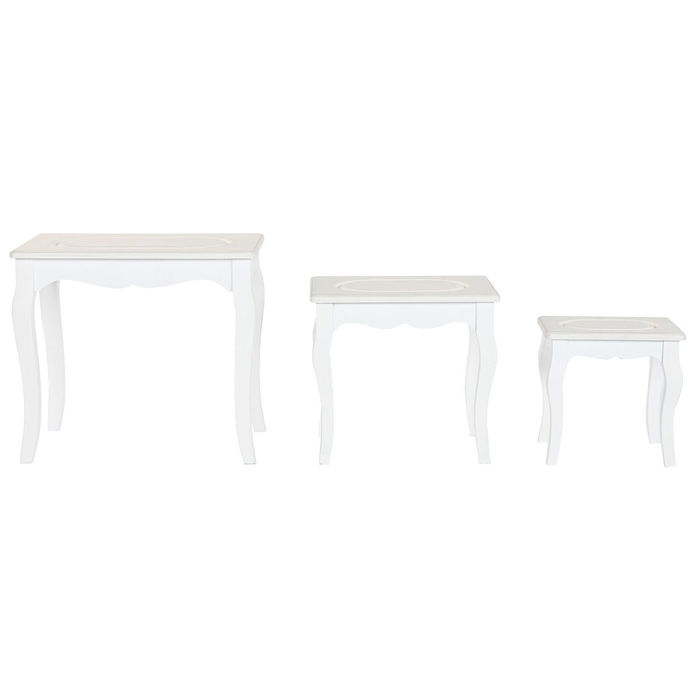 Table d'appoint Home ESPRIT Blanc Gris clair 53 x 35 x 47 cm