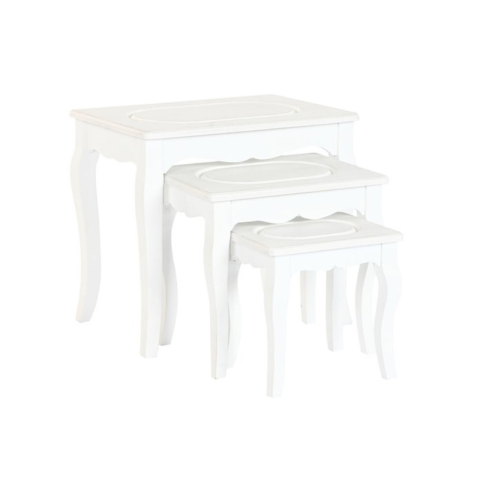 Home ESPRIT Table d'appoint Blanc Gris clair Home ESPRIT Table d'appoint Blanc Gris clair