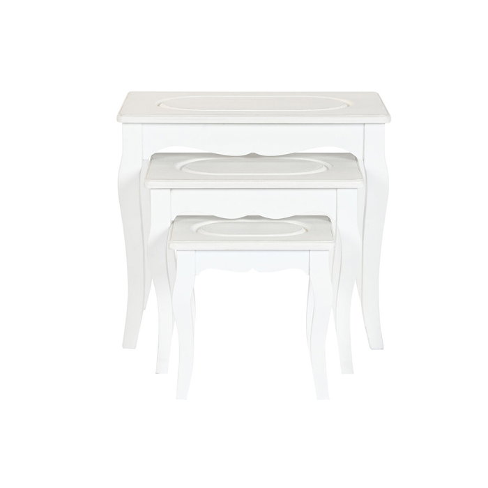 Home ESPRIT Table d'appoint Blanc Gris clair Home ESPRIT Table d'appoint Blanc Gris clair