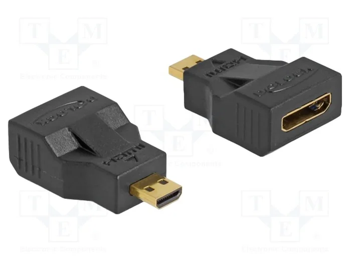 DELOCK Adaptateur micro HDMI femelle vers mini HDMI mâle High Speed + Ethernet DELOCK Adaptateur micro HDMI femelle vers mini HDMI mâle High Speed + Ethernet