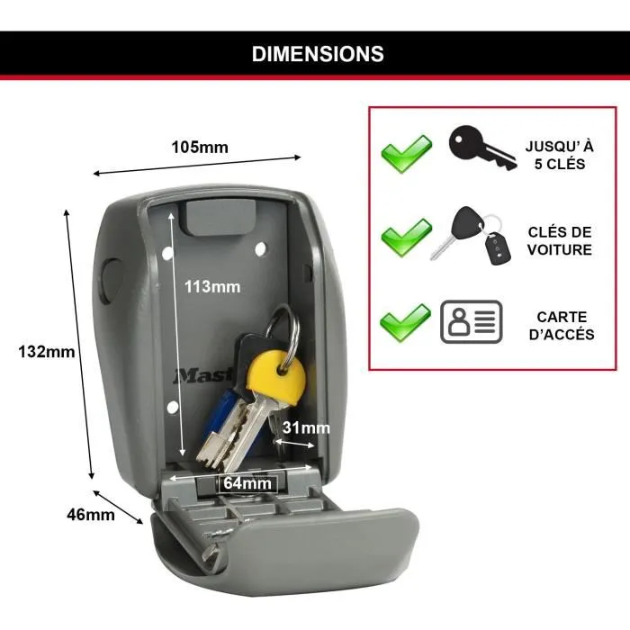 Master Lock Boîte à clés sécurisée 5415EURD Select Access - Partage sécurisé de clés pour porte