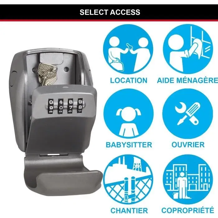 Master Lock Boîte à clés sécurisée 5415EURD Select Access - Partage sécurisé de clés pour porte