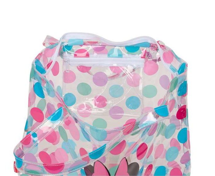Safta Bolso Shopping Minnie Mouse 'Beach' avec Fermeture Éclair, Sac de Plage 54 x 35 x 17 cm