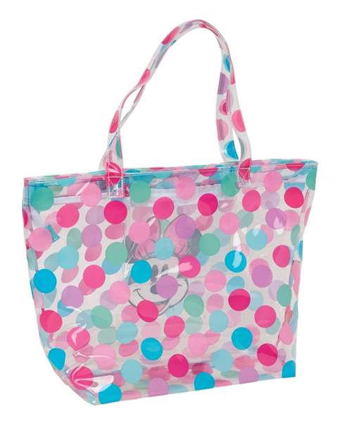 Safta Bolso Shopping Minnie Mouse 'Beach' avec Fermeture Éclair, Sac de Plage 54 x 35 x 17 cm
