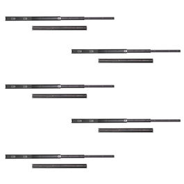 Emuca Lot de 5 jeux de Coulisses pour tiroirs, roulement à billes, hauteur 45mm, profondeur 600mm, sortie totale, Noir