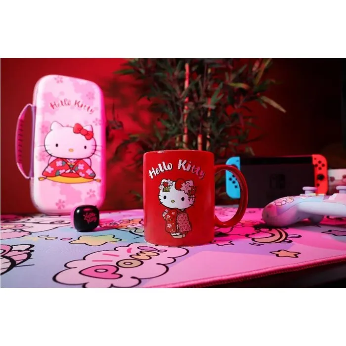 Konix Mug thermoréactif Hello Kitty 320 ml Motif kimono Rouge