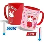Konix Mug thermoréactif Hello Kitty 320 ml Motif kimono Rouge
