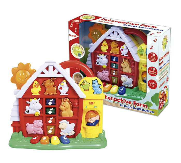 Tachan - Ferme interactive musicale 69001 avec 9 sons d'animaux, 16 mélodies et 4 touches - Langues: Anglais, Italien, Espagnol Tachan - Ferme interactive musicale 69001 avec 9 sons d'animaux, 16 mélodies et 4 touches - Langues: Anglais, Italien, Espagnol