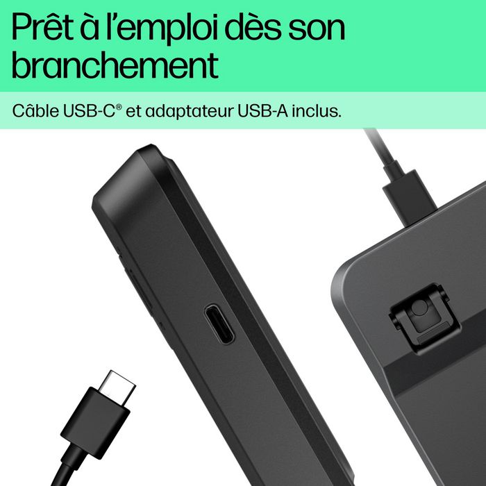 HP Clavier filaire rétroéclairé 400 avec touches programmables, LED réglable, connexion USB-C et USB-A, résistant aux éclaboussures, design durable