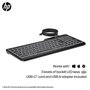 HP Clavier filaire rétroéclairé 400 avec touches programmables, LED réglable, connexion USB-C et USB-A, résistant aux éclaboussures, design durable