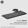 HP Clavier filaire rétroéclairé 400 avec touches programmables, LED réglable, connexion USB-C et USB-A, résistant aux éclaboussures, design durable