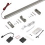 Emuca Kit barre pour armoire Luxe, ruban LED 4,5x8 Neonlynx V, détecteur de mouvement RF Smart et convertisseur Smart (24V DC), longueur 1.150mm, Lumière blanche chaude 2.700K, Aluminium et Plastique, Titane