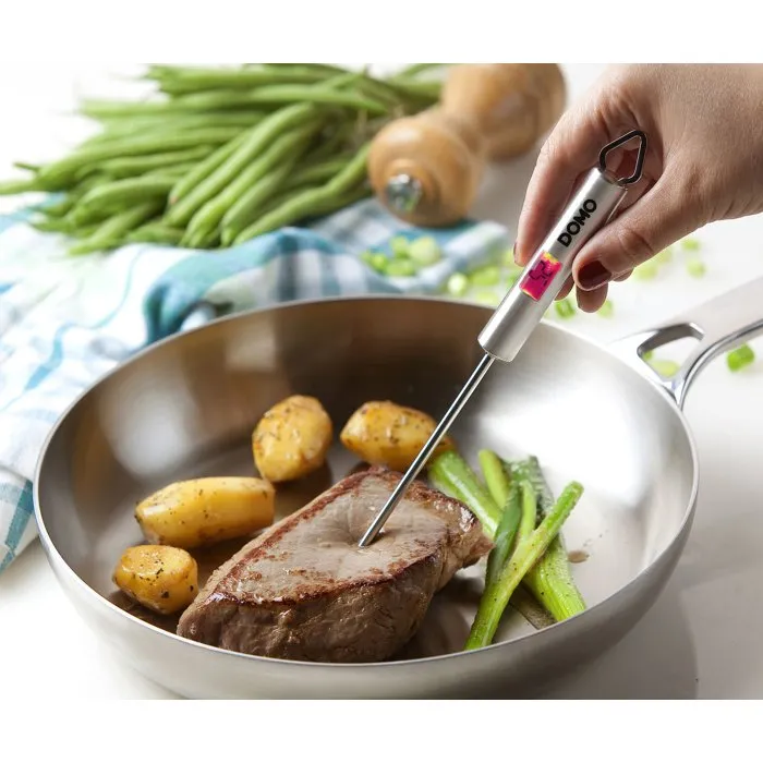 Domo Thermomètre culinaire acier inoxydable -45°C à +200°C arrêt automatique argent