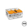 Wago Connecteur rapide à levier 3 voies, 0,5-6 mm², 10 unités
