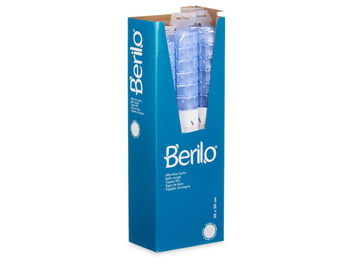 Berilo Tapis de bain antidérapant transparent 50x50 cm PVC motif carreaux (Set de 6) Berilo Tapis de bain antidérapant transparent 50x50 cm PVC motif carreaux (Set de 6)