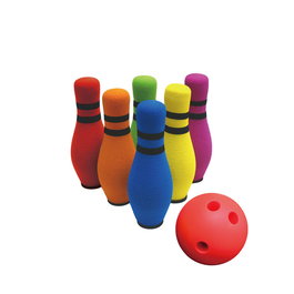 Tachan Jeu de quilles en mousse pour enfants, 6 quilles et balle avec trous réalistes, amélioration de la motricité, recommandé à partir de 3 ans
