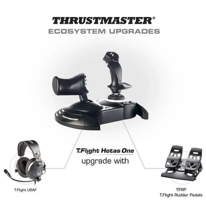 Thrustmaster T.Flight Hotas One Joystick de vol pour Xbox Series X|S, Xbox One et PC Windows, manette des gaz détachable, 5 axes, 14 boutons