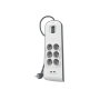 Belkin BSV604VF2M-V2 Réglette Protection Surtension 6 Prises AC 2 Ports USB-A 2.4A Blanc Gris