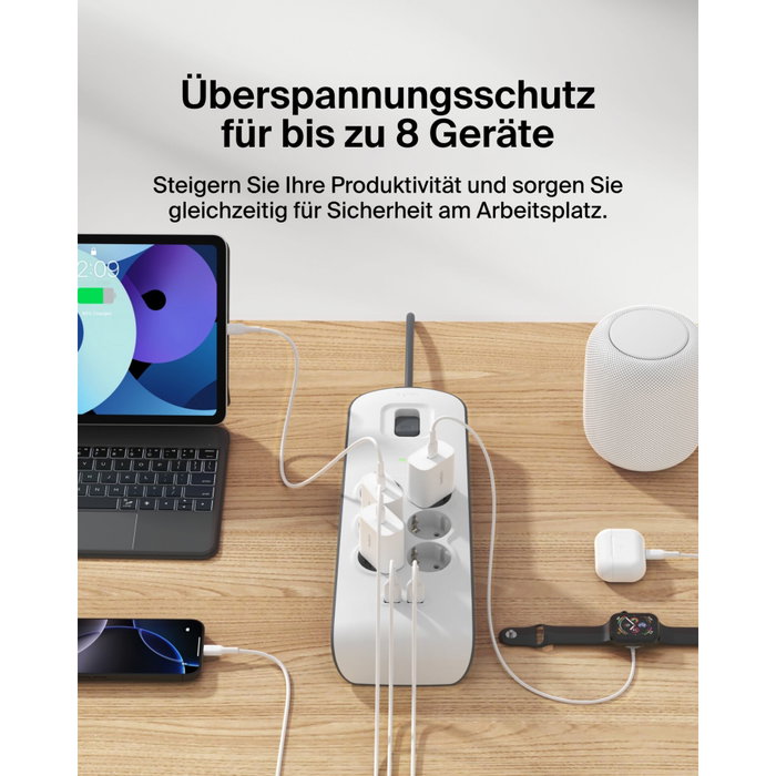 Belkin BSV604VF2M-V2 Multiprise 6 Prises + 2 USB-A, Câble 2m