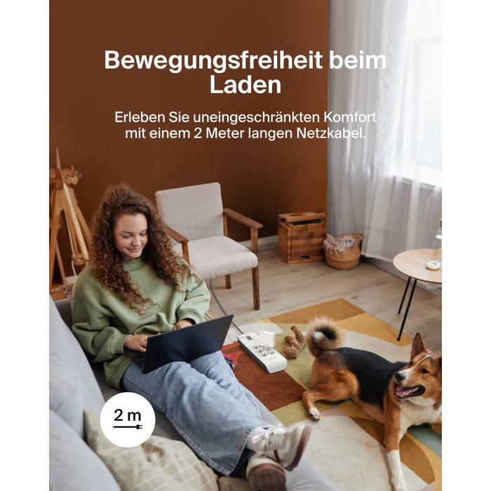 Belkin BSV604VF2M-V2 Multiprise 6 Prises + 2 USB-A, Câble 2m