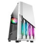 Mars Gaming Boîtier PC MC-X2 Blanc, Tour Moyenne Acier Ventilateurs RGB, jusqu'à 240mm