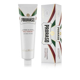 Proraso Crème à raser au thé vert et à l'avoine 150 ml - Pour peaux sensibles - Formule naturelle sans parabènes