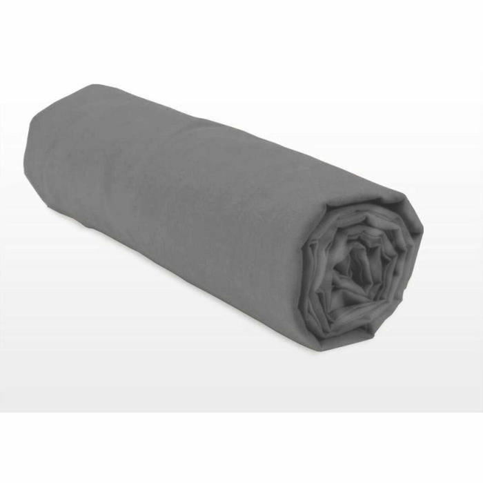 Home Linge Passion Drap housse Gris anthracite 90 x 190 cm + 30 cm bonnet