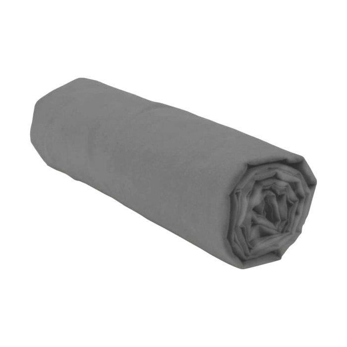 Home Linge Passion Drap housse Gris anthracite 90 x 190 cm + 30 cm bonnet