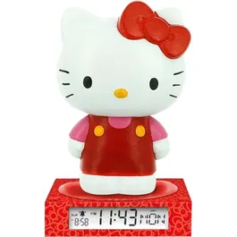 Kids Licensing - Réveil Veilleuse Figurine 3D Hello Kitty et Amis, Alarmes, Affichage Date, Fonctionne sur Piles (HK50198)
