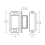 Edm Cierre magnético Im02, marron, 56 x 18 mm, 2 uds