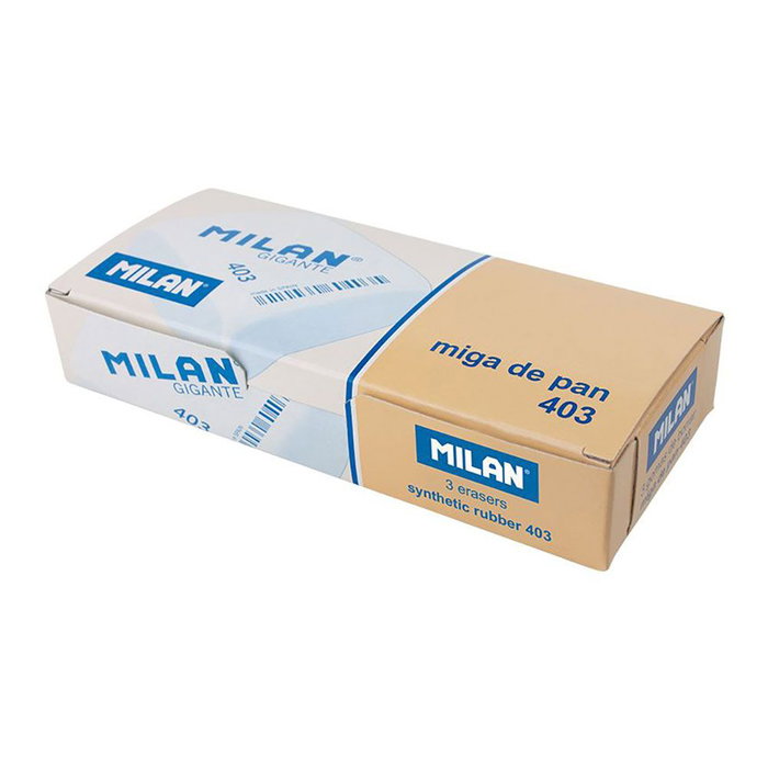 Milan 403 Gomme mie de pain géante carrée lot de 3 7x5,1x3 cm