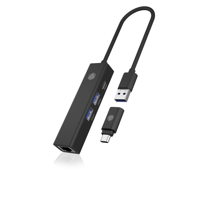 Icy ICY BOX IB-HUB1439 LAN/USB Hub avec ports USB 3.2 et Ethernet