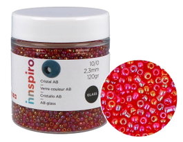 Innspiro Rocaille en verre ronde aurora boreale bordeaux 2,3mm 120g