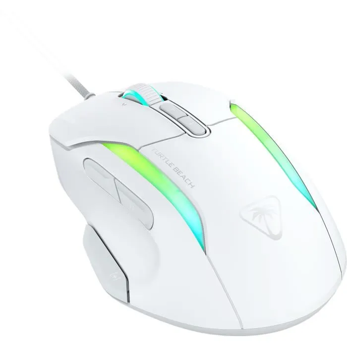 Turtle Beach Souris gaming filaire Kone II - Ultra légère - Blanc - 26 000 DPI - 23 fonctions personnalisables - Prise en main ergonomique - Clics optiques