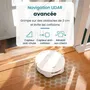 Eziclean All In One Z12 Ultra - Robot aspirateur et laveur connecté, base de vidage automatique, navigation LiDAR, 270 min d'autonomie, 14,4 V, réservoir 1,8 L, Blanc
