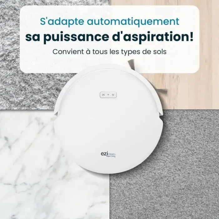 Eziclean All In One Z12 Ultra - Robot aspirateur et laveur connecté, base de vidage automatique, navigation LiDAR, 270 min d'autonomie, 14,4 V, réservoir 1,8 L, Blanc