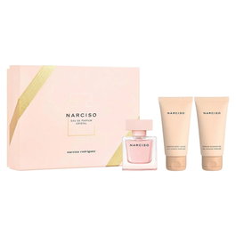 Narciso Rodriguez Coffret Cristal Parfum Femme - Eau de Parfum 50 ml, Gel Douche Hydratant 50 ml, Lotion Corps 50 ml