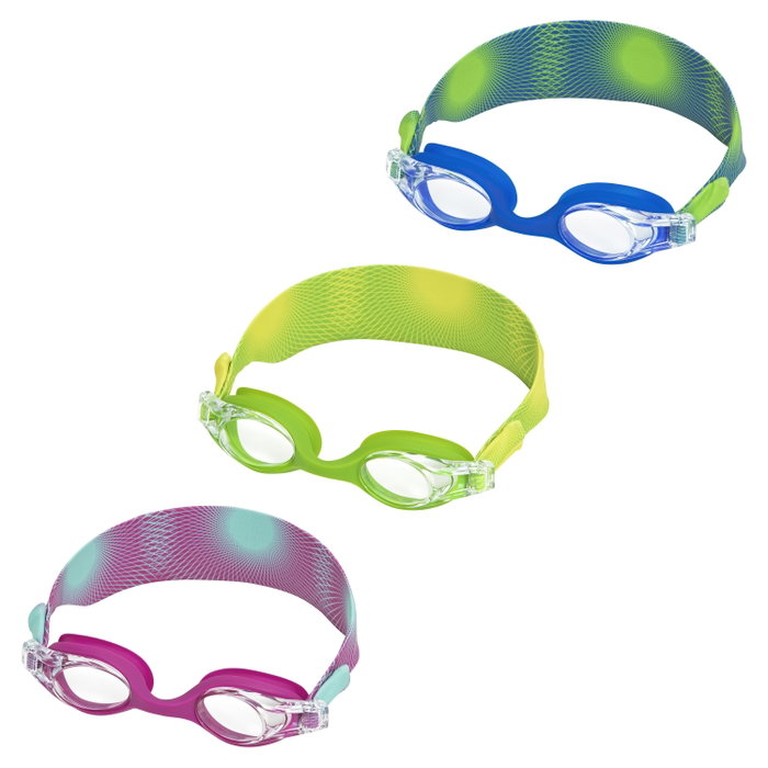 Bestway 21177 Lunettes de Natation Junior Silicone Anti-Buée pour Enfants +7 Ans Piscine et Plage Couleurs Assorties