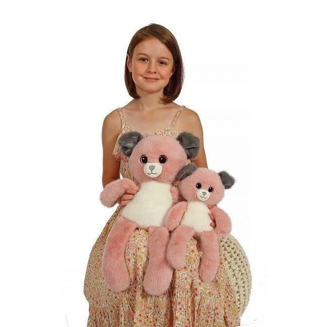 GIPSY TOYS Peluche Chien Leggies - 48 cm, Rose et Gris, Peluche douce pour enfants dès la naissance