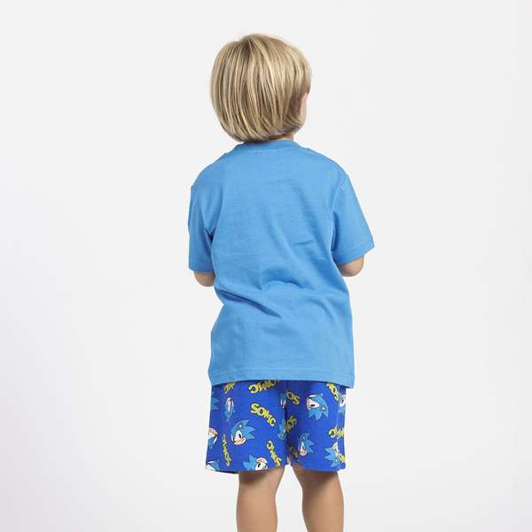 Cerdá Pijama court Single Jersey Sonic pour 12 ans - Bleu