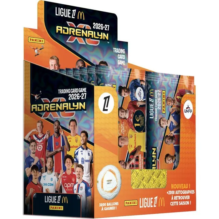 Panini Adrenalyn XL Ligue 1 McDonald's 2026-2027 - Boîte de 50 pochettes (300 cartes + pochette limitée)