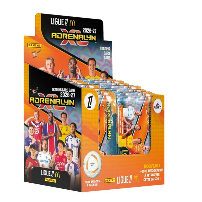 Panini Adrenalyn XL Ligue 1 McDonald's 2026-2027 - Boîte de 50 pochettes (300 cartes + pochette limitée)