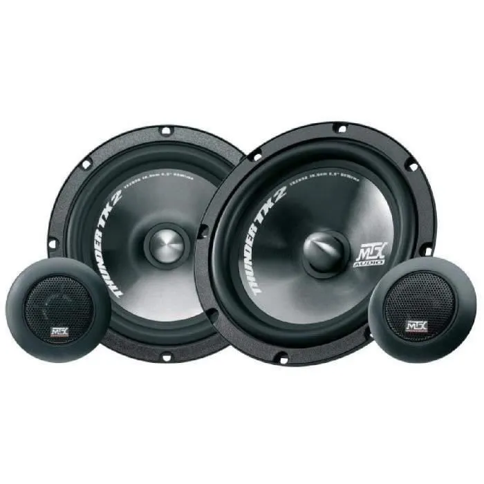 MTX Audio TX265S - Haut-parleurs voiture - Kit 2 voies 16,5 cm (165 mm) - 65W RMS - 4 Ohms - Tweeter à dôme en soie avec aimant au néodyme 25 mm - Membrane en polypropylène