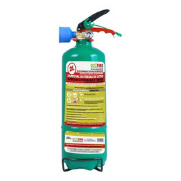 Simon Rack Extincteur spécial pour batteries au lithium 2 L, vert + support