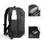 TooQ TQBP-V101-BK Sac à Dos de Voyage 30-55 L avec Compression Vide, Compartiment PC 17", Noir