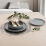 Quid Vaisselle Céramique Duna 12 Pièces - 4 Personnes Gris Finition Décorée Apte Lave-vaisselle Micro-ondes