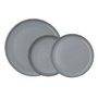 Quid Vaisselle Céramique Duna 12 Pièces - 4 Personnes Gris Finition Décorée Apte Lave-vaisselle Micro-ondes