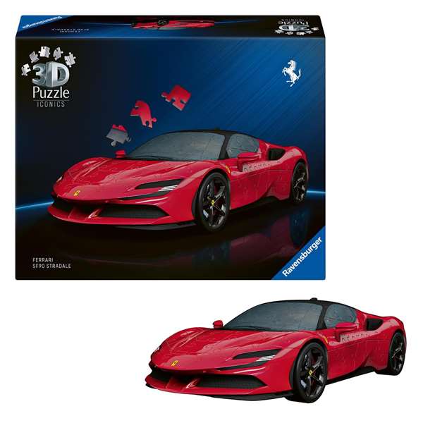 Ravensburger Puzzle 3D Ferrari SF90 Stradale - 108 Pièces - Puzzle de Construction - À Partir de 8 Ans