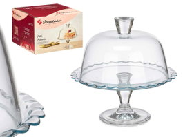 Pasabahce Tarte en verre avec pied et couvercle 26 cm (Set de 2)